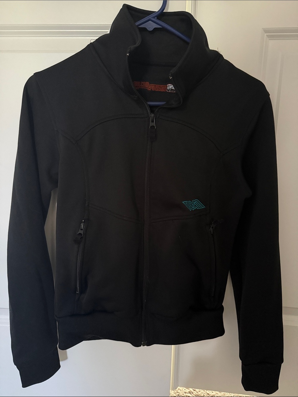 Volcom Black Lightweight Zip-Up Jacket with Teal Logo